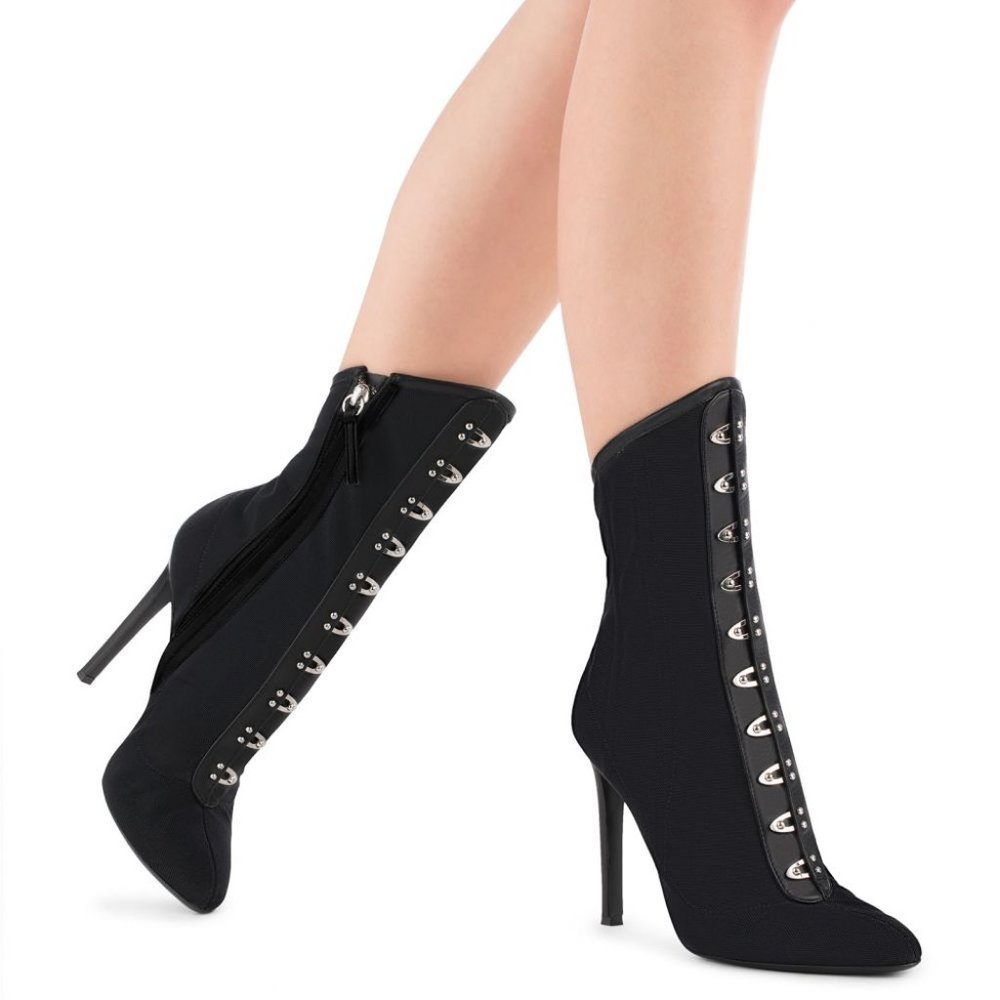 Giuseppe Zanotti Janice BUSTIER MESH Corset HEELED BOOTS in Olive Green - Picture 11 of 11